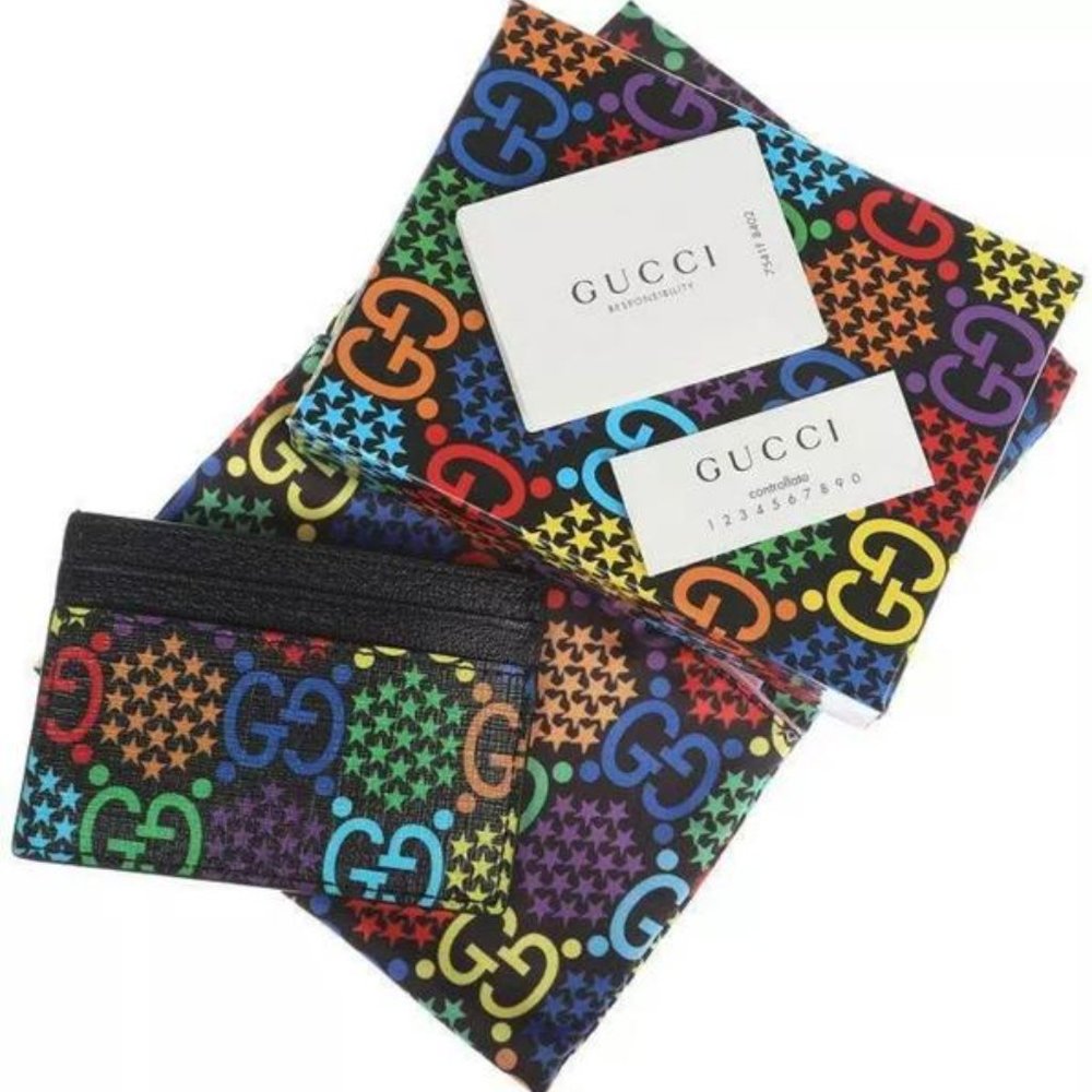 Gucci GG Psychedelic Leather Card Case NEW IN CASE - Picture 5 of 6